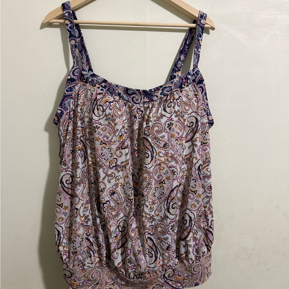 Lands' End Women's Paisley Swim Camisole - Multicolor